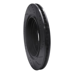 Cadillac ATS Brake Rotor (1) - Rear Left - R1 Concepts - Drilled & Slotted - Black - `16-`24